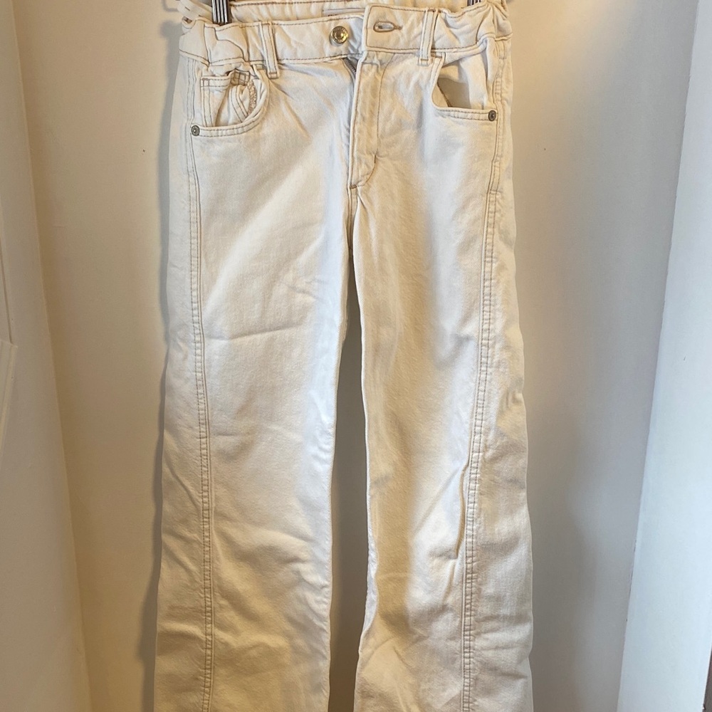 Zara Cream Wide-Leg Kids Jeans